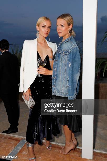 Viktoria Rader and guest attend the Jacob & Co Cannes 2018 party at Nikki Beach on May 16, 2018 in Cannes, France.