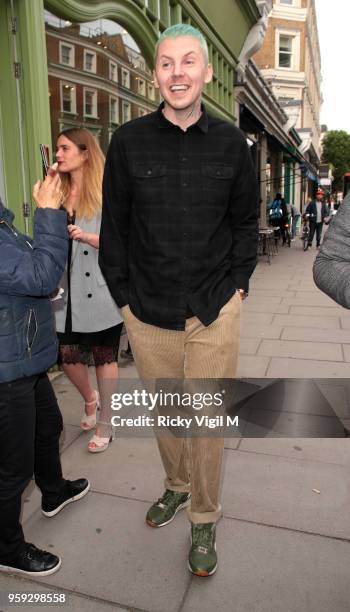 Professor Green seen attending a private view of The Connor Brothers new exhibition 'Call Me Anything But Ordinary' featuring a charity auction in...