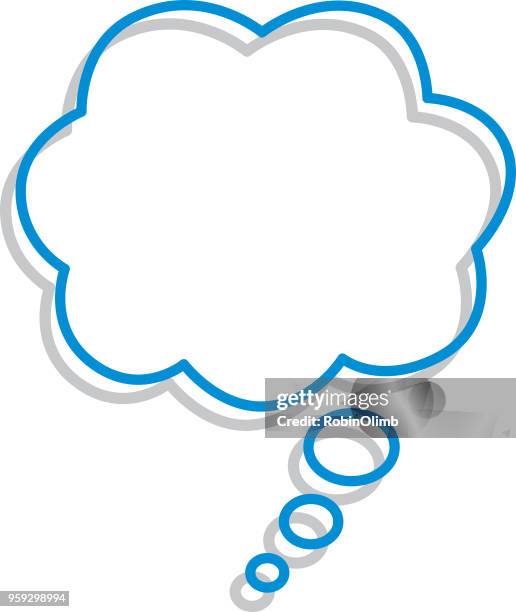 stockillustraties, clipart, cartoons en iconen met lijn art gedachte bubbels pictogram - beschouwing
