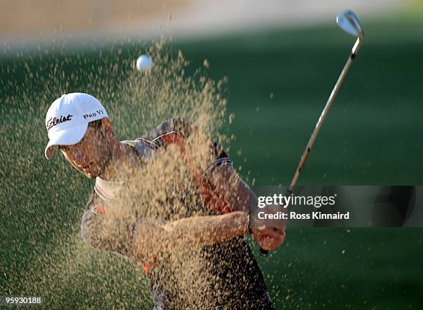 Seve Benson of England on the 13th hole during the second round of the Abu Dhabi Golf Championship at the Abu Dhabi Golf Club on January 22, 2010 in...