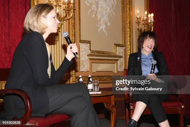 Catherine Morris and Marilyn Minter attend American Federation Of Arts 2018 Spring Luncheon at Metropolitan Club on May 16, 2018 in New York City.