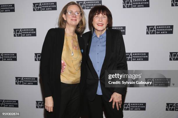 Catherine Morris and Marilyn Minter attend American Federation Of Arts 2018 Spring Luncheon at Metropolitan Club on May 16, 2018 in New York City.