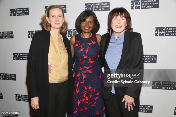 Catherine Morris, Pauline Willis and Marilyn Minter attend American Federation Of Arts 2018 Spring Luncheon at Metropolitan Club on May 16, 2018 in...