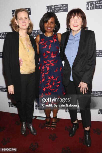 Catherine Morris, Pauline Willis and Marilyn Minter attend American Federation Of Arts 2018 Spring Luncheon at Metropolitan Club on May 16, 2018 in...