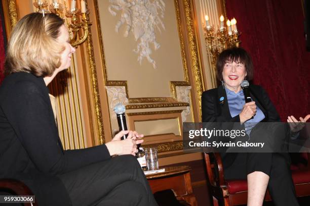 Catherine Morris and Marilyn Minter attend American Federation Of Arts 2018 Spring Luncheon at Metropolitan Club on May 16, 2018 in New York City.