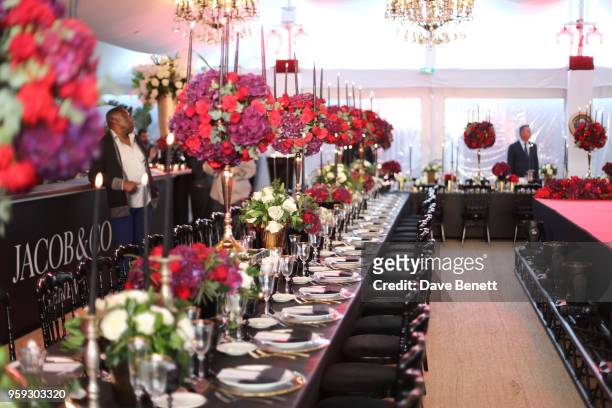 General view of the atmosphere at the Jacob & Co Cannes 2018 party at Nikki Beach on May 16, 2018 in Cannes, France.