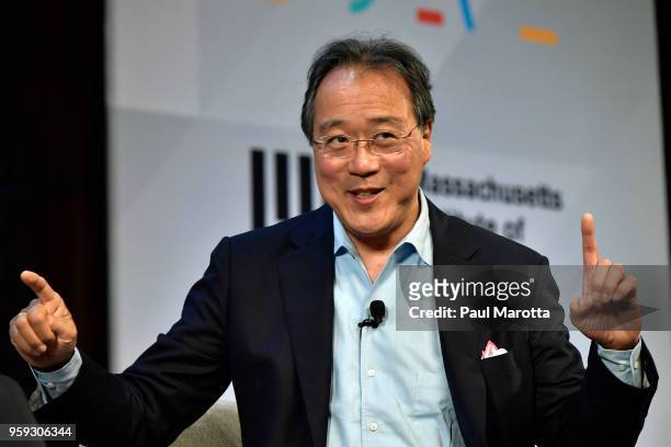Yo-Yo Ma speaks at the 'Solve At MIT: Opening Plenary - The Heart Of The Machine: Bringing Humanity Back Into Technology' at Massachusetts Institute...