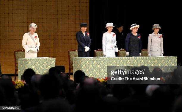 Empress Michiko, Crown Princess Masako, Princess Kiko of Akishino, Princess Nobuko of Mikasa and Princess Hisako of Takamado attend the Japanese Red...