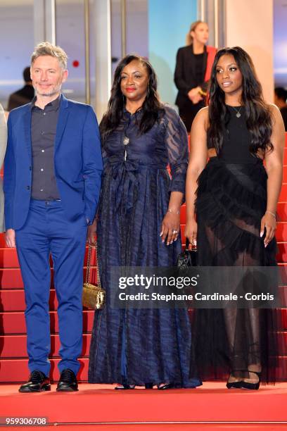 Director Kevin McDonald, producer Pat Houston and Rayah Houston attend the screening of "Whitney" during the 71st annual Cannes Film Festival at...