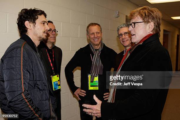 Actor James Franco, director of the Sundance Film Festival John Cooper, director Rob Epstein, director Jeffrey Friedman and Sundance Institute...