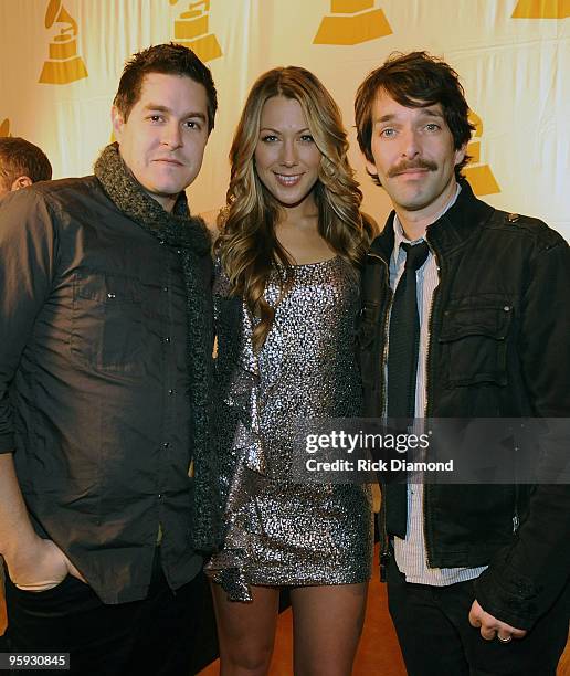 Grammy Nominees Dan Haseltine Colbie Caillat and Stephen Mason at the GRAMMY Nominee Party at the Loews Vanderbilt Hotel on January 21, 2010 in...