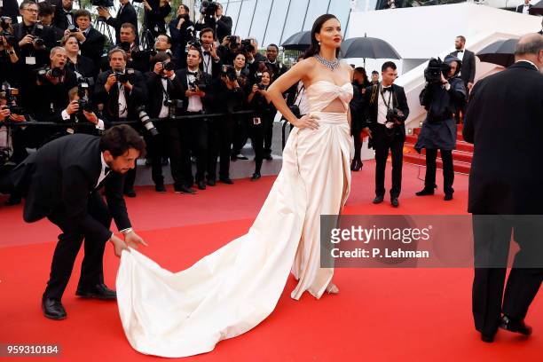 Adriana Lima at the "Burning" premiere during the 71st Cannes Film Festival at the Palais des Festivals on May 16, 2018 in Cannes, France.