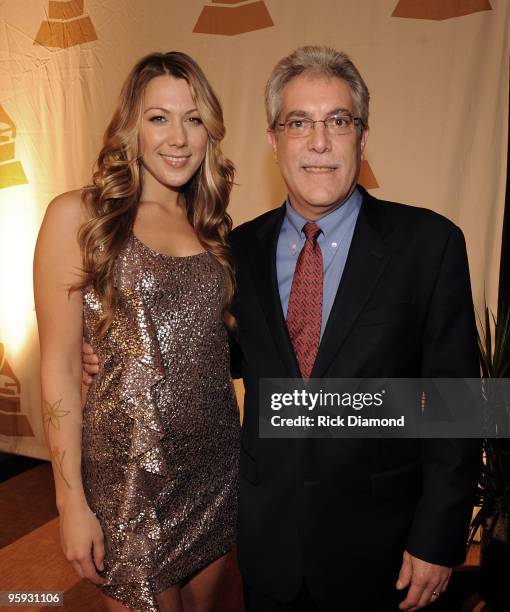 Grammy Nominee Colbie Caillat and GM Lowes Vanderbilt Hotel Tom Negri during the GRAMMY Nominee Party at the Loews Vanderbilt Hotel on January 21,...