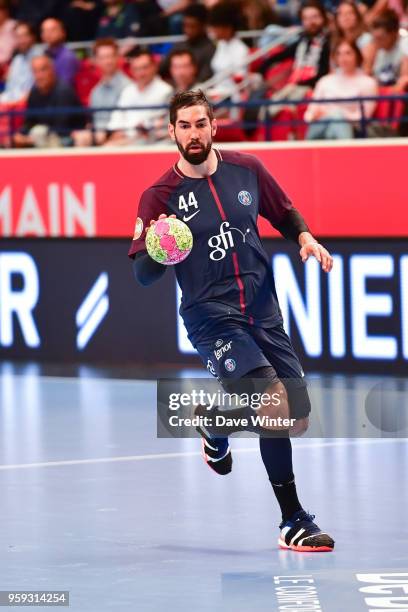 Nikola Karabatic of PSG during the Lidl StarLigue match between Paris Saint Germain and Aix at Salle Pierre Coubertin on May 16, 2018 in Paris,...