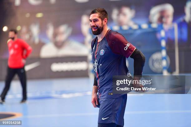 Nikola Karabatic of PSG during the Lidl StarLigue match between Paris Saint Germain and Aix at Salle Pierre Coubertin on May 16, 2018 in Paris,...