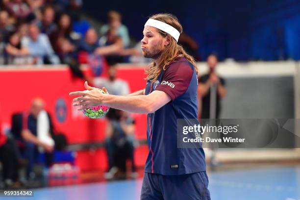 Mikkel Hansen of PSG during the Lidl StarLigue match between Paris Saint Germain and Aix at Salle Pierre Coubertin on May 16, 2018 in Paris, France.