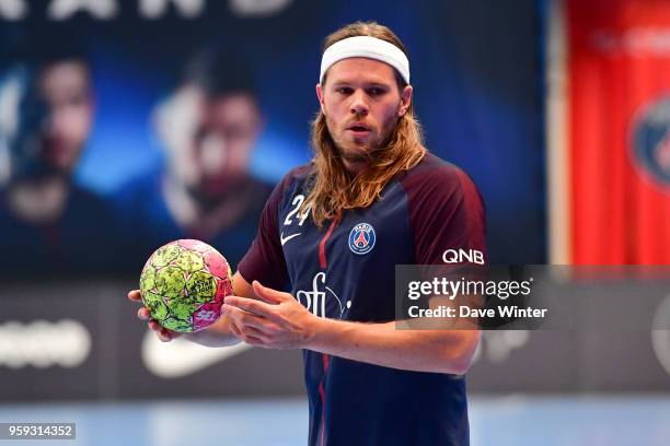 Mikkel Hansen of PSG during the Lidl StarLigue match between Paris Saint Germain and Aix at Salle Pierre Coubertin on May 16, 2018 in Paris, France.