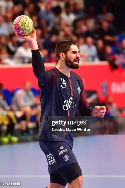 Nikola Karabatic of PSG during the Lidl StarLigue match between Paris Saint Germain and Aix at Salle Pierre Coubertin on May 16, 2018 in Paris,...