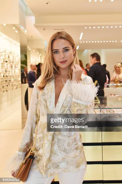 Kimberley Garner attends an exclusive summer cocktail party showcasing the Linda Farrow x Lelloue collection on May 16, 2018 in Cannes, France.