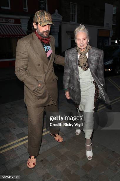 Dame Vivienne Westwood seen attending Julian Schnabel: The Re-use of 2017 by 2018 - afterparty at Chiltern Firehouse in London, England.