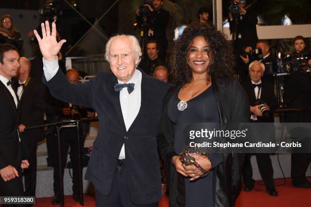 Director Fernando Solanas and his wife Angela Correa attend the screening of "Whitney" during the 71st annual Cannes Film Festival at Palais des...