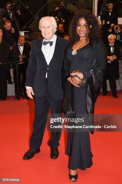 Director Fernando Solanas and his wife Angela Correa attend the screening of "Whitney" during the 71st annual Cannes Film Festival at Palais des...