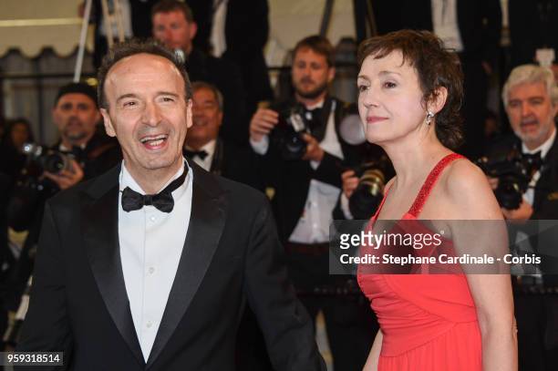 Roberto Benigni with his wife Nicoletta Braschi attend the screening of "Whitney" during the 71st annual Cannes Film Festival at Palais des Festivals...