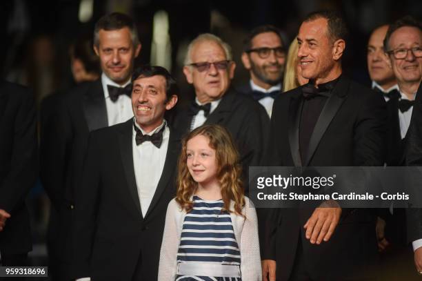 Marcello Fonte, Alida Baldari Calabria, director Matteo Garrone and actor Edoardo Pesce attend the screening of "Whitney" during the 71st annual...