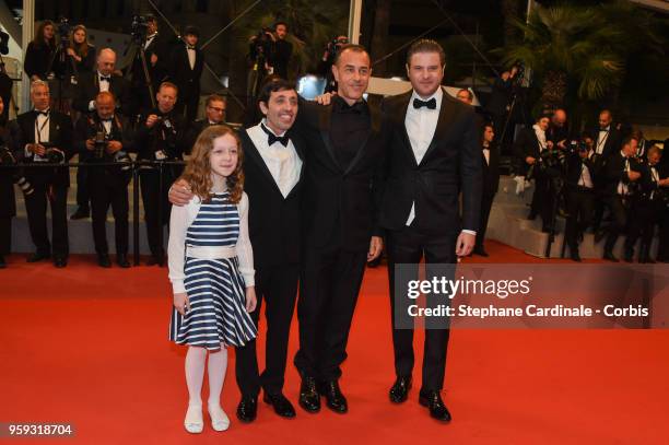 Marcello Fonte, Alida Baldari Calabria, director Matteo Garrone and actor Edoardo Pesce attend the screening of "Whitney" during the 71st annual...