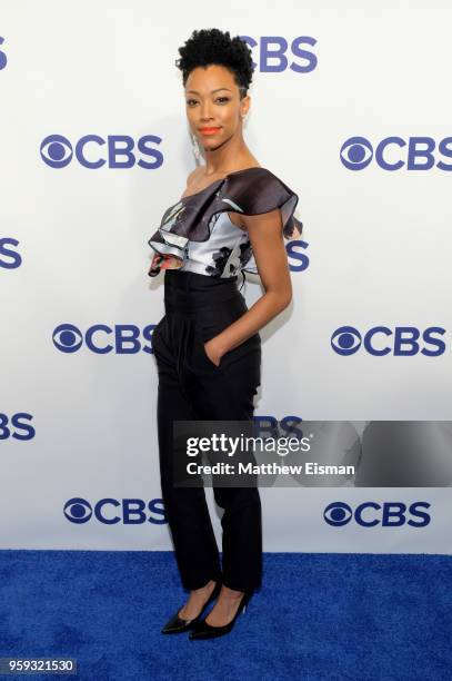 Actress Sonequa Martin-Green attends the 2018 CBS Upfront at The Plaza Hotel on May 16, 2018 in New York City.