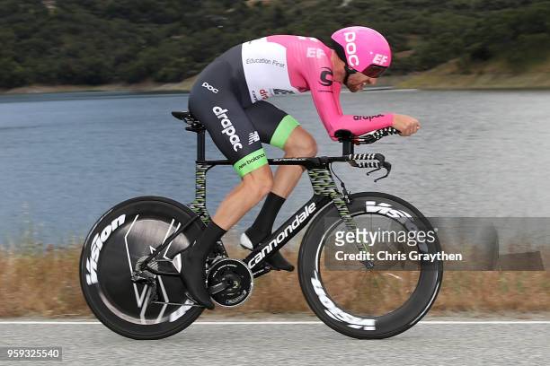Taylor Phinney of the United States riding for Team EF Education First - Drapac P/B Cannondale rides during the stage four individual time trial of...
