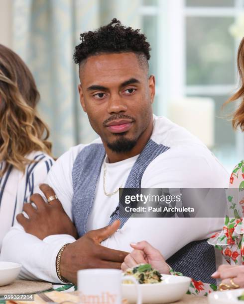 Former NFL Player Rashad Jennings visits Hallmark's "Home & Family" at Universal Studios Hollywood on May 16, 2018 in Universal City, California.