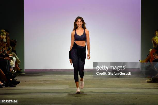 Model Rachael Finch walks the runway in a design by B.O.D by Finch during the Active show at Mercedes-Benz Fashion Week Resort 19 Collections at...