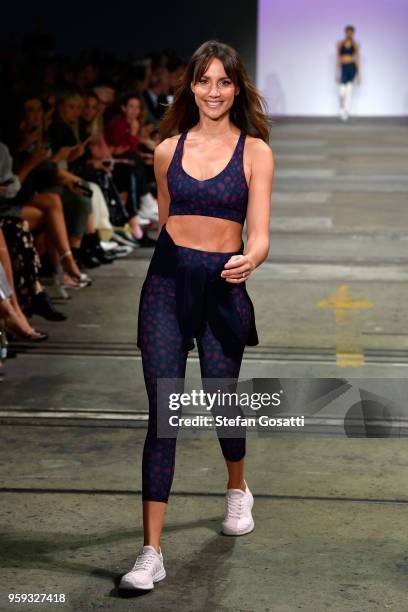 Model Rachael Finch walks the runway in a design by B.O.D by Finch during the Active show at Mercedes-Benz Fashion Week Resort 19 Collections at...