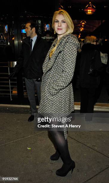 Actress Lily Rabe attends the opening night of "Present Laughter" on Broadway at the American Airlines Theatre on January 21, 2010 in New York City.
