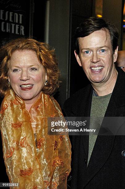 Becky Anne Baker and Dylan Baker attend the opening night of "Present Laughter" on Broadway at the American Airlines Theatre on January 21, 2010 in...