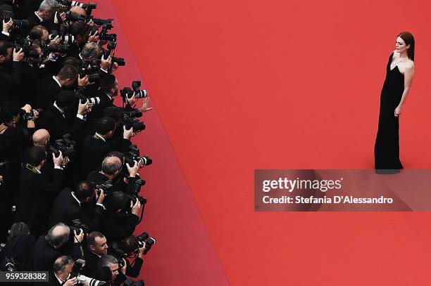 Actress Julianne Moore attends the 'Yomeddine' screening during the 71st annual Cannes Film Festival at on May 9, 2018 in Cannes, France.