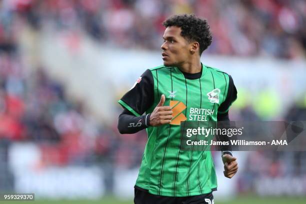 Duane Holmes of Scunthorpe United during the Sky Bet League One Play Off Semi Final:Second Leg between Rotherham United and Scunthorpe United at The...