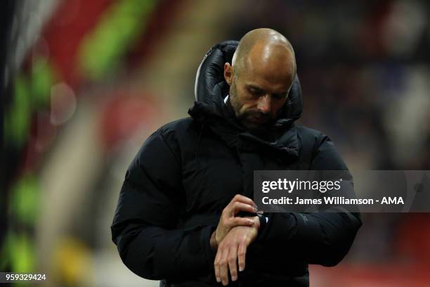 Rotherham United manager Paul Warne during the Sky Bet League One Play Off Semi Final:Second Leg between Rotherham United and Scunthorpe United at...