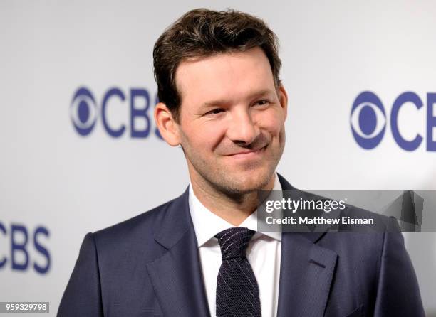 Tony Romo attends the 2018 CBS Upfront at The Plaza Hotel on May 16, 2018 in New York City.