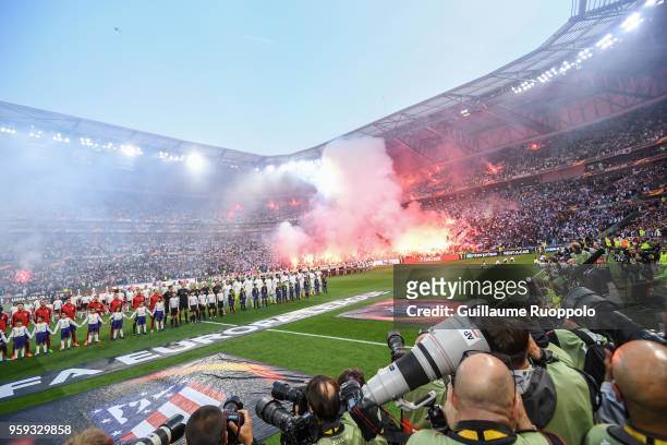General view during the Europa League Final match between Marseille and Atletico Madrid at Groupama Stadium on May 16, 2018 in Lyon, France.