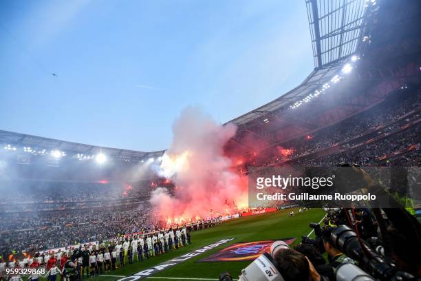 General view during the Europa League Final match between Marseille and Atletico Madrid at Groupama Stadium on May 16, 2018 in Lyon, France.