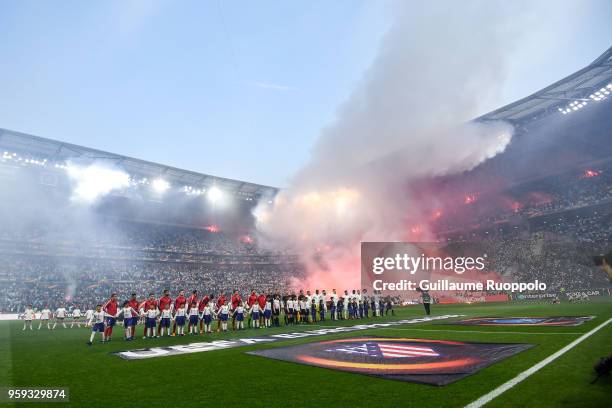 General view during the Europa League Final match between Marseille and Atletico Madrid at Groupama Stadium on May 16, 2018 in Lyon, France.