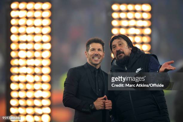 Diego Simeone head coach of Atletico Madrid and assistant German Burgos during the UEFA Europa League Final between Olympique de Marseille and Club...