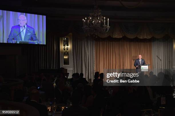 Honoree Bruce Mosler speaks onstage during the National Eating Disorders Association Annual Gala 2018 at The Pierre Hotel on May 16, 2018 in New York...