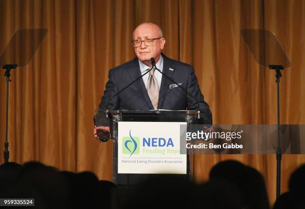 Honoree Bruce Mosler speaks onstage during the National Eating Disorders Association Annual Gala 2018 at The Pierre Hotel on May 16, 2018 in New York...