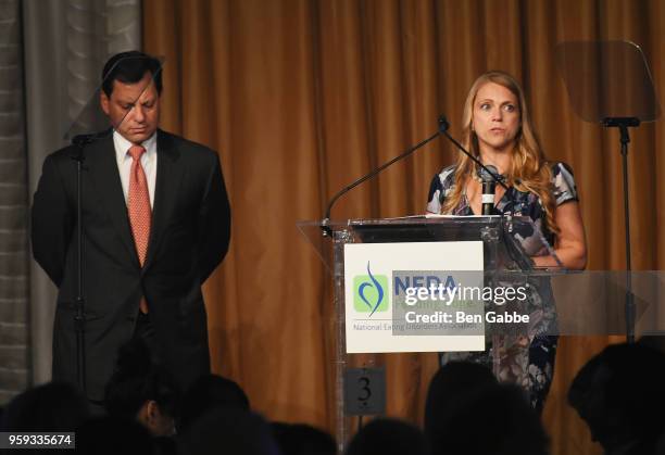 Frank Bisignano and Shelly Steinwurtzel speak onstage during the National Eating Disorders Association Annual Gala 2018 at The Pierre Hotel on May...