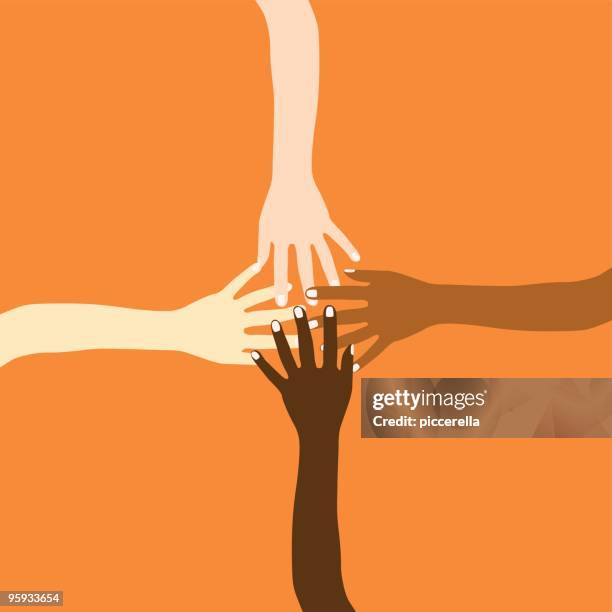 stockillustraties, clipart, cartoons en iconen met we are all the same! - racisme