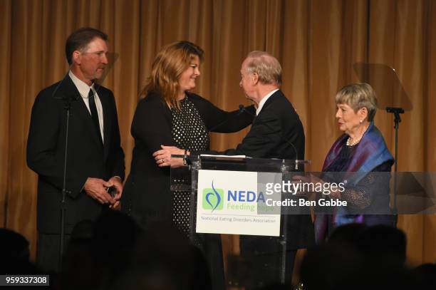 Greg Marjama, Kim Marjama, Don Nielsen and Melissa Nielsen speak onstage during the National Eating Disorders Association Annual Gala 2018 at The...