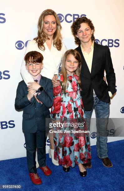 Actors Iain Armitage, Zoe Perry, Raegan Revord and Montana Jordan attend the 2018 CBS Upfront at The Plaza Hotel on May 16, 2018 in New York City.